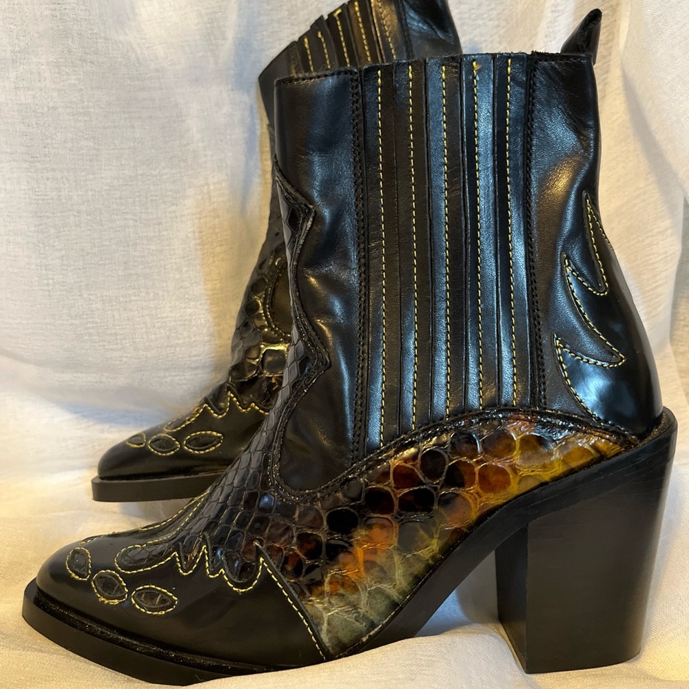 Kurt Geiger Black and Brown Ankle Boots